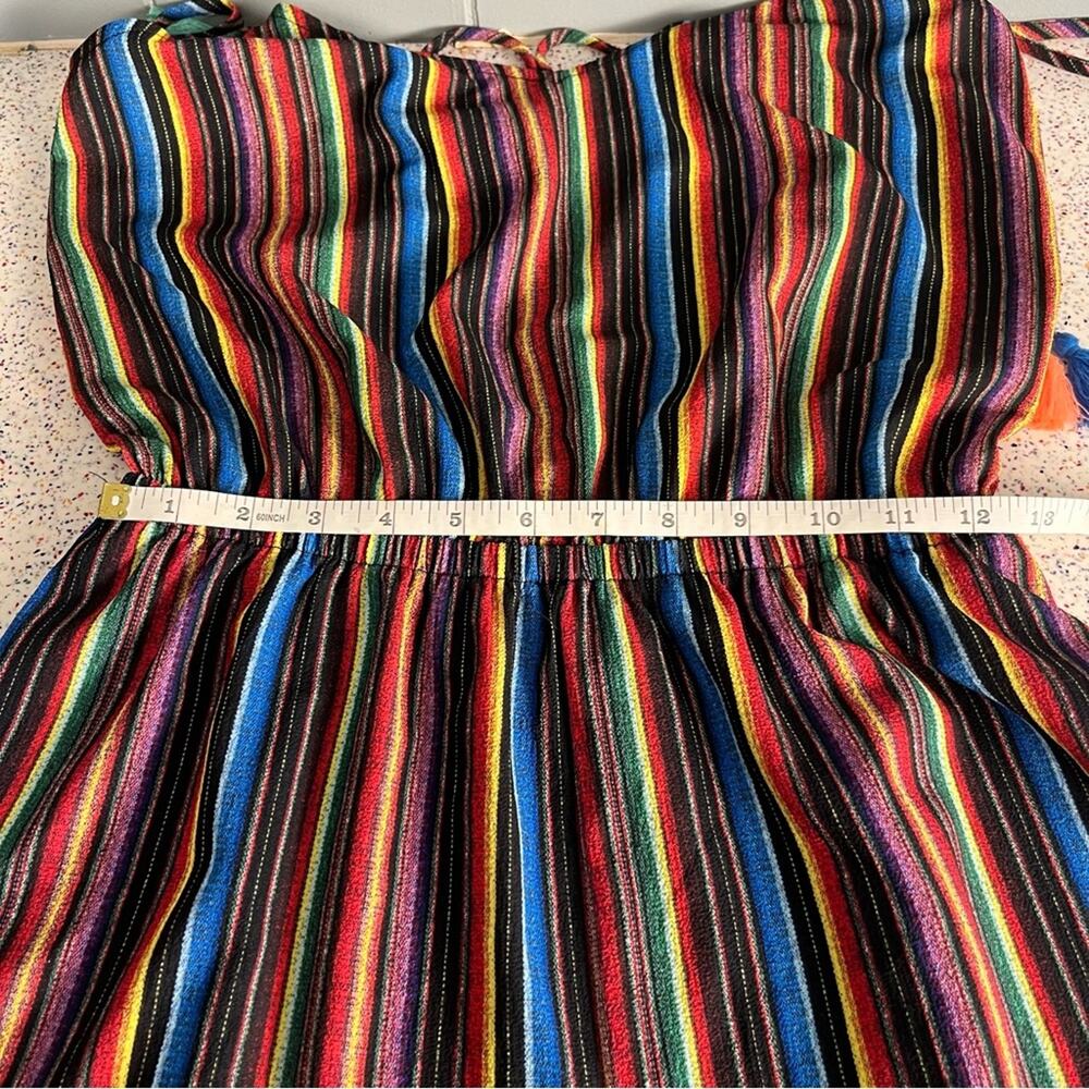 Show Me Your MuMu Rorey Fiesta Multi Stripe Shorts Romper with Tassels Women’s M - Picture 9 of 10